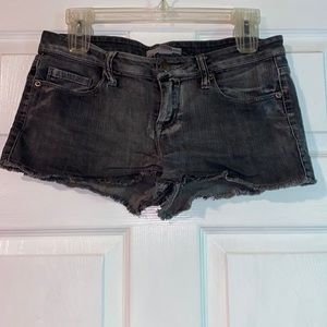 2.1 denim black shorts with back rhinestone pockets